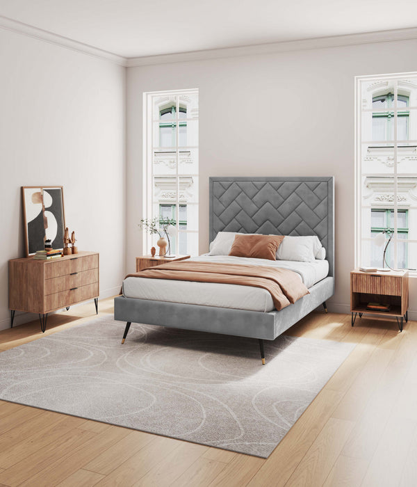 Ensemble moderne de commode 2 pieces Dumbo en brun dore