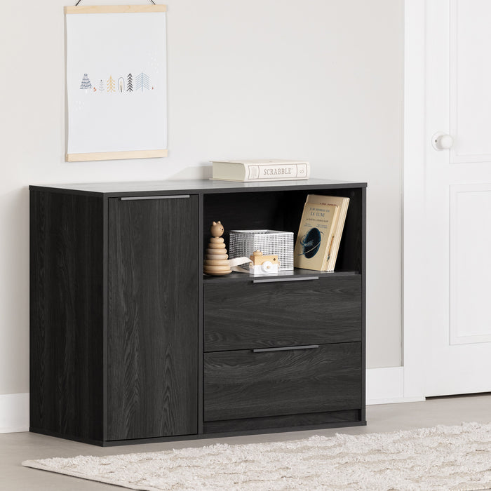 Commode Hourra à 2 tiroirs - chêne gris