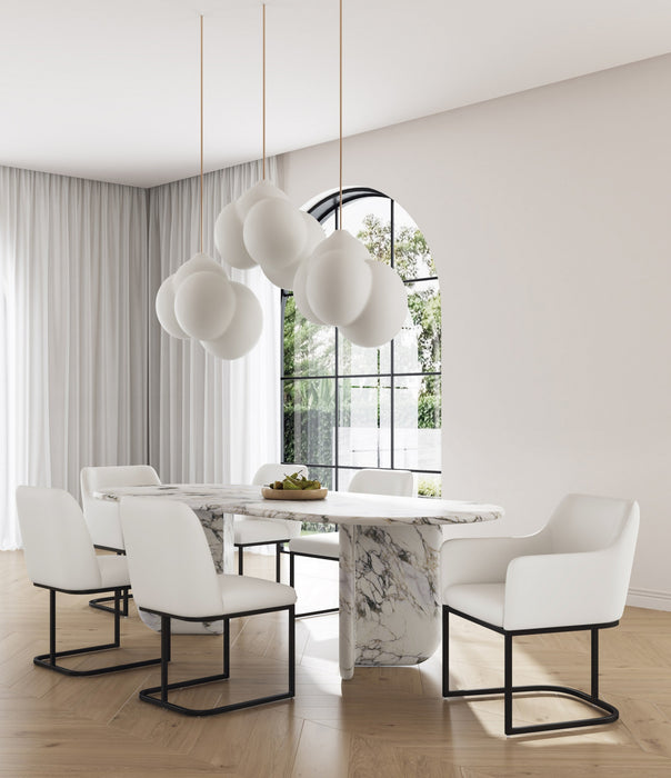 Ensemble de salle a manger moderne Serena 6 pieces en ivoire