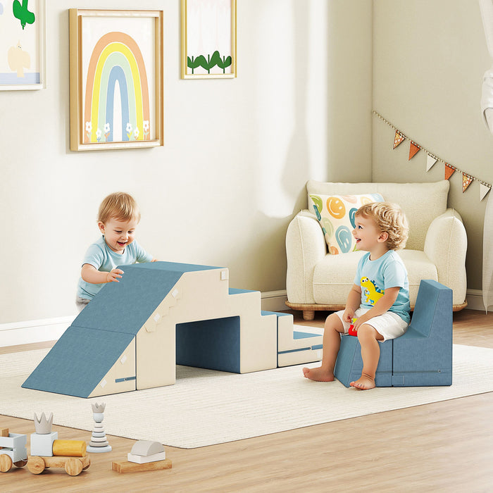 Qaba Blocs D'escalade En Mousse Pour Tout-petits, 2 Pieces, Bleu