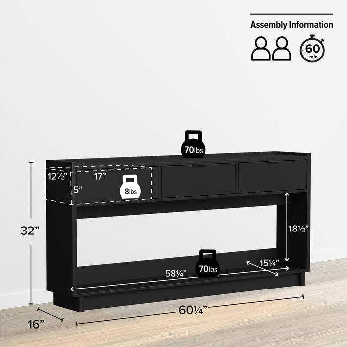 Console Simply Modern de Prepac - noire