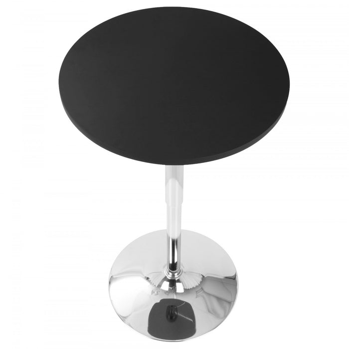 Table réglable contemporaine pour bar, salle à manger ou pub - noire