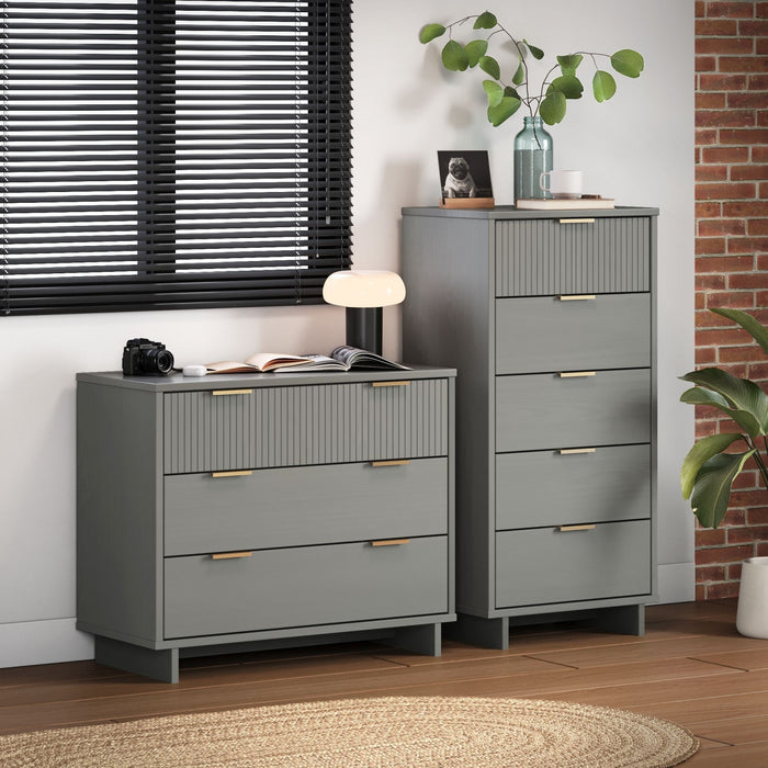 Ensemble de commode 2 pieces Granville Modern en gris clair