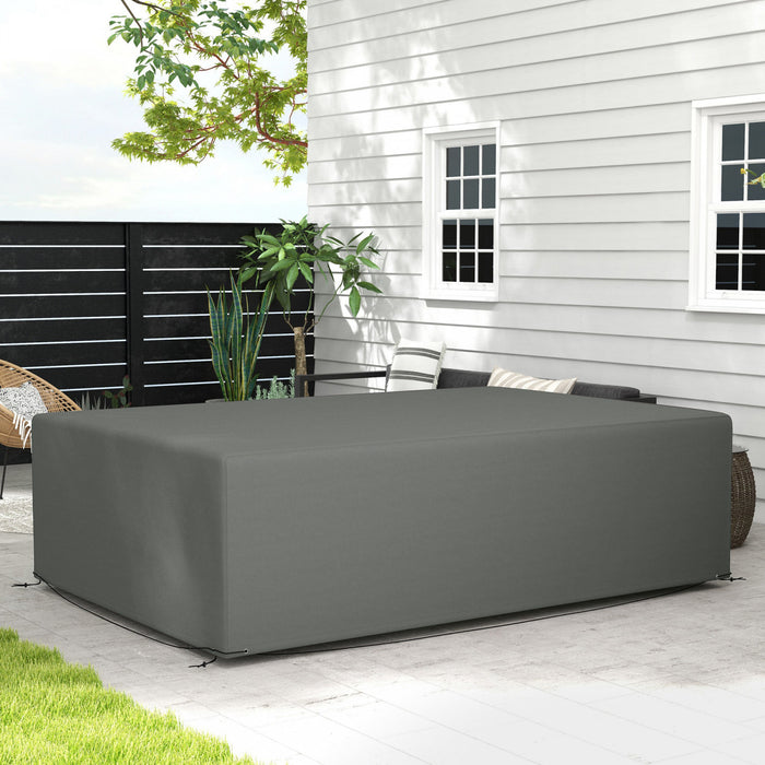 Outsunny Housse Pour Meubles De Patio Exterieur, Impermeable, Gris Fonce