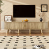 Rustic 69 Inch TV Cabinet with Sliding Door and Light Wood Finish, Wood | Rustic Meuble TV 69 po avec Porte Coulissante et Finition Bois Clair, Bois
