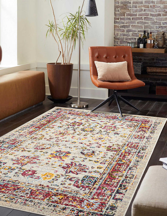 Tapis Traditionnel Jasmine 5'0\" x 8'0\" en Ivoire