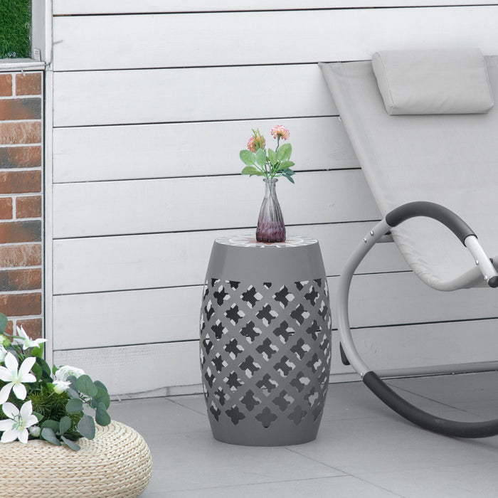 Outsunny Tabouret Decoratif de Jardin, Table d'Appoint en Mosaique, Repose-Pieds, Support pour Plantes