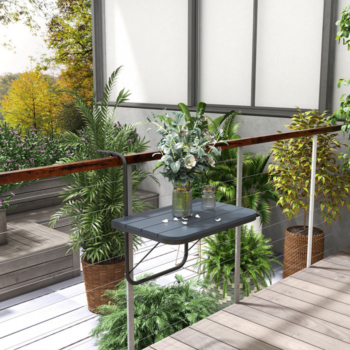 Outsunny Table Suspendue D'exterieur, Hauteur Reglable, Noir