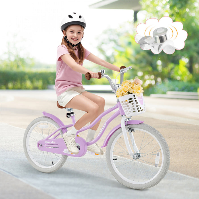 Prorider 20\" Velo Pour Enfants Avec Guidon Reglable En Hauteur Et Frein A Main Du Siege Et Frein De Montagne Violet