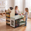 Qaba Kids Grocery Store Playset, Wooden Play Store, Toddler Supermarket Playset with Play Food, Cash Register, Chalkboard, 44 Accessories for Boys & Girls Ages 3-6