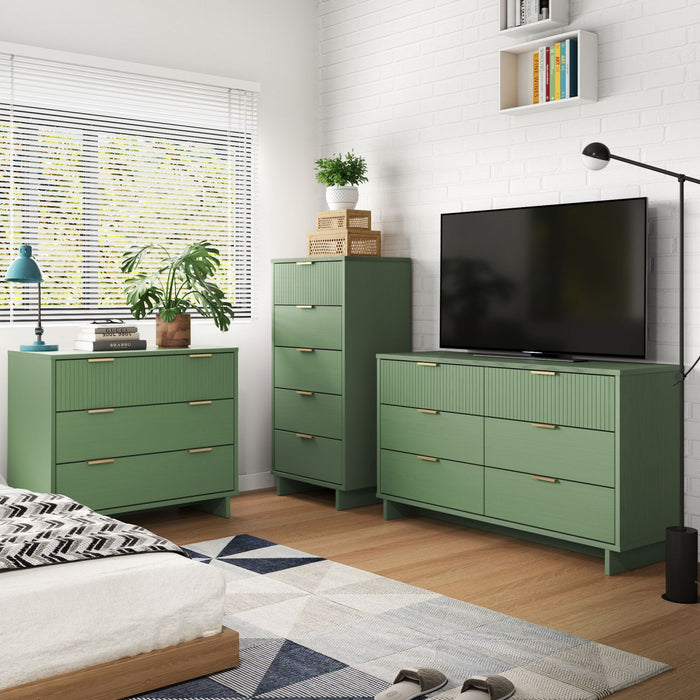 Ensemble de commode moderne Granville 3 pieces en vert sauge