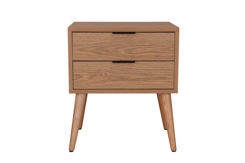 Table De Nuit Flashby Avec 2 Tiroirs - Faux Bois Naturel