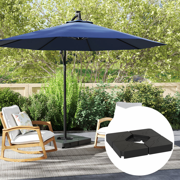 Outsunny Poids pour Parasols Deportes, Lot de 4 Bases de Parasol, Noir