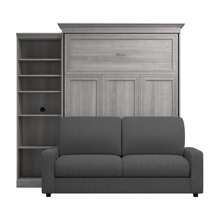 Grand lit escamotable Versatile de Bestar de 92 po (L) avec sofa et organisateur de garde-robe - blanc