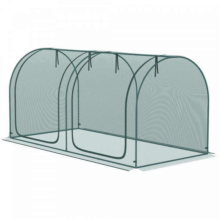 Outsunny Cage De Culture 8 X 4 Pi Avec Portes Zippees Et 4 Piquets De Sol
