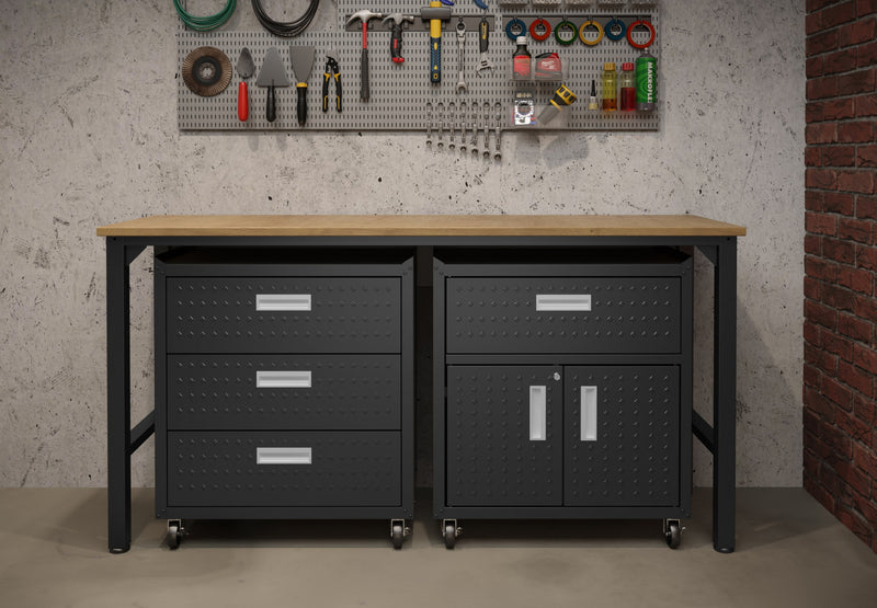 Ensemble de garage moderne Fortress 3 pieces en gris charbon