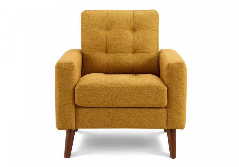 31\" De Large, Chaise D'Appoint Rembourre, Tissu Orange, Mid-Century