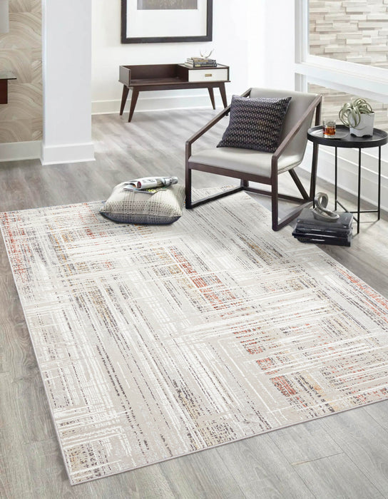 Tapis Contemporain/Moderne Quinn 8'0\" x 10'0\" en Gris