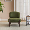 Coco Modern Boucle Lounge Chair with Solid Wood Frame, Green | Coco Fauteuil de Salon Moderne en Bouclette avec Cadre en Bois Massif, Vert