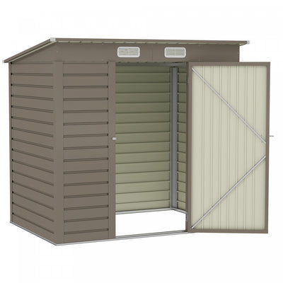 Outsunny 6 X 4ft Metal Garden Storage Shed With 2 Vents, Light Grey|Outsunny Abri De Jardin En Metal Galvanise 6 X 4 Pieds Avec 2 Events
