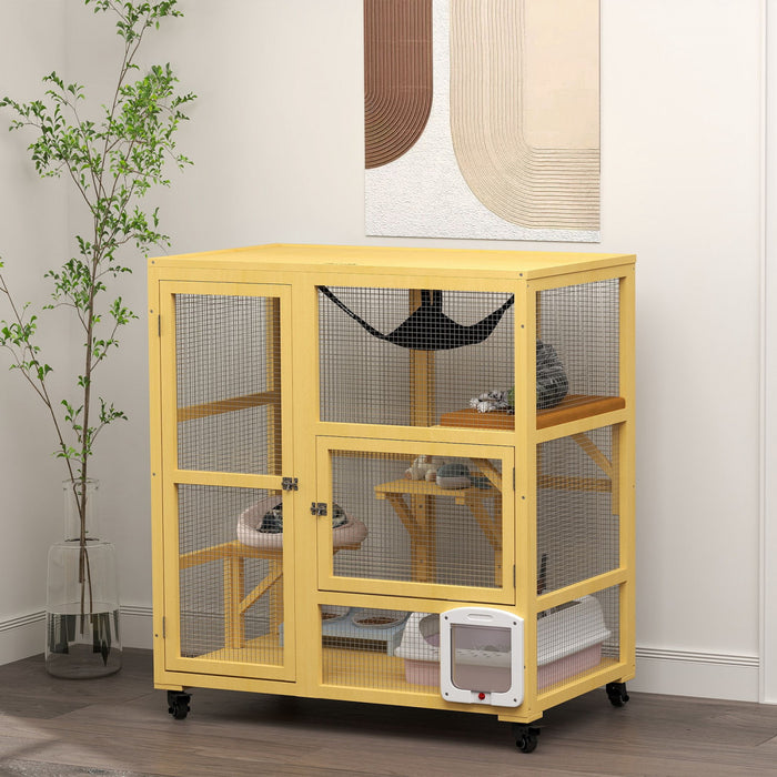 Maison Pour Chat En Bois D'interieur Avec Dessus Ouvrant