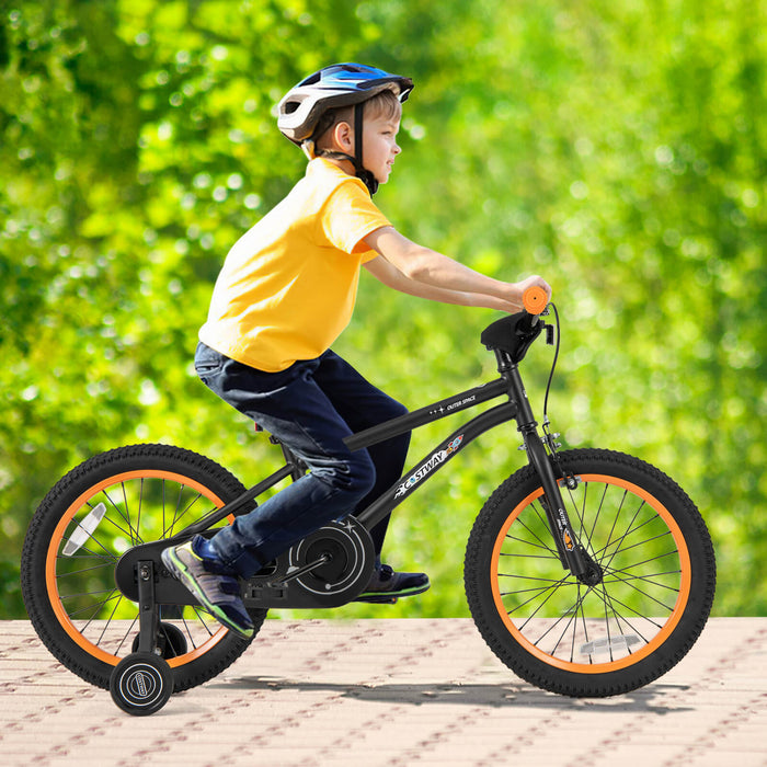 Velo Costway 18 Pouces Pour Enfants De 4 A 8 Ans Avec Selle Reglable Et Guidon Antiderapant Noir