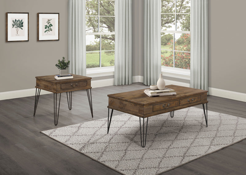 Table de Bout Hughey Avec 1 Tiroir, Chêne Rustique