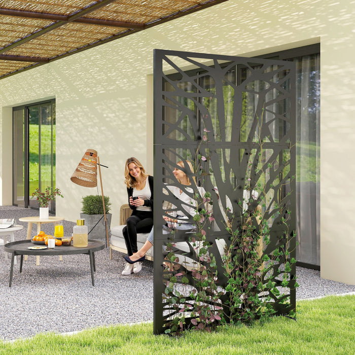 Outsunny Ecran d'intimite exterieur en metal de 72\" x 38\", noir