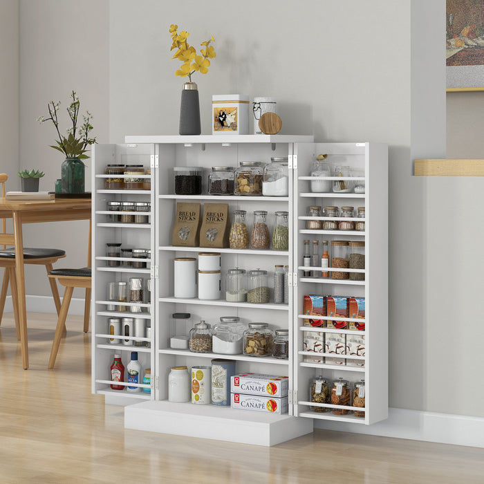 HOMCOM Garde-manger de cuisine 41\" avec 12 etageres a epices, blanc