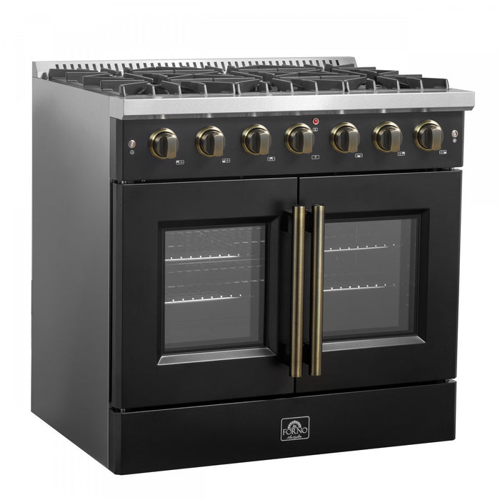 Cuisiniere a gaz noire Galiano 36 pouces, 4,32 pi³ – FFSGS6444-36BLK