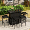 Outsunny Ensemble De Bar De Terrasse 5 Pieces, 4 Chaises De Bar, Noir