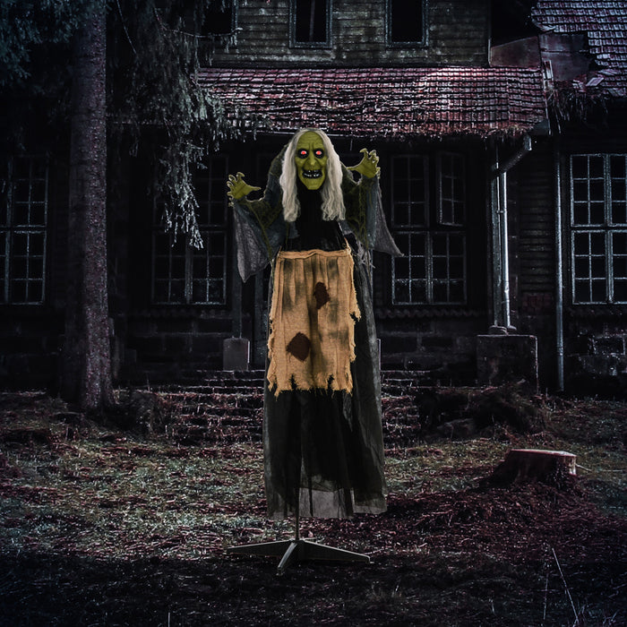 Outsunny decoration d'Halloween sorciere 120 cm a activation sonore avec yeux lumineux