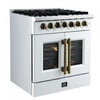 Forno Galiano 30" French Door Dual Fuel Range, White, 4.32 cu. ft. - FFSGS6356-30WHT | Cuisiniere a double combustible Galiano de 30 po, blanche, 4.32 pi³ - FFSGS6356-30BLK