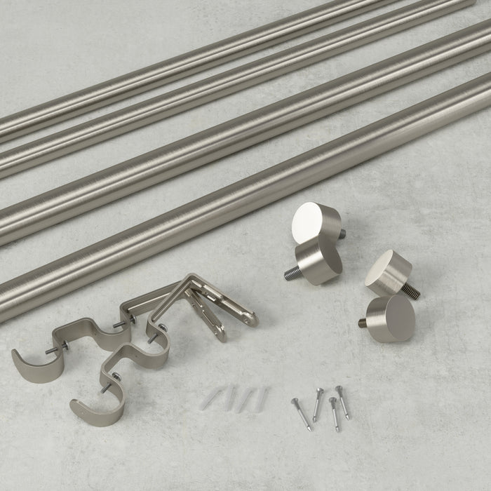  Tringle à rideaux extensible double Cappa de Umbra acier nickel de 1 po - 66 po à 120 po