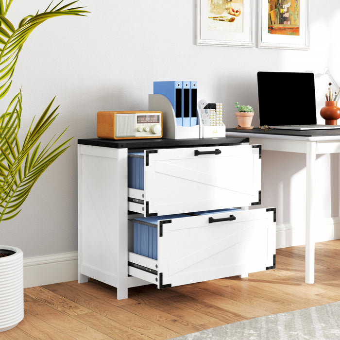 HOMCOM Classeur vertical a 2 tiroirs pour bureau a domicile, Blanc