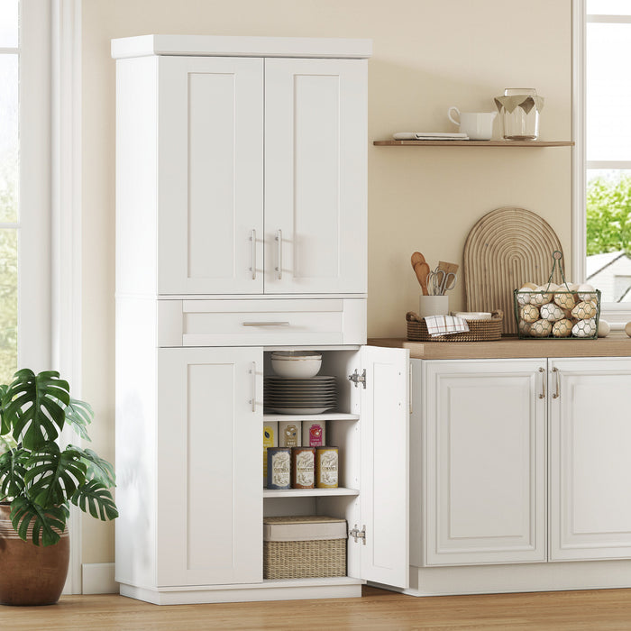 HOMCOM Garde-Manger Cuisine Moderne Etageres Blanc