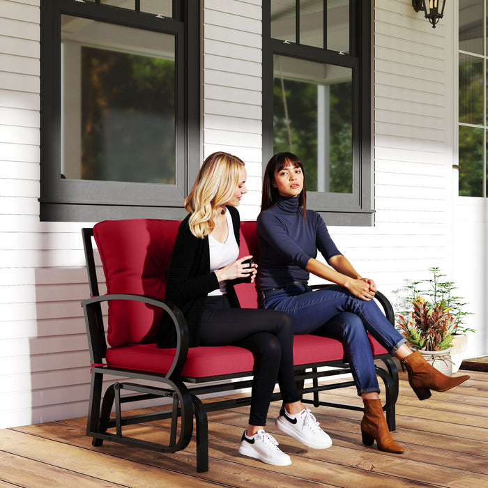 Fauteuil Oscillant D'exterieur Pour 2 Personnes Outsunny Rouge