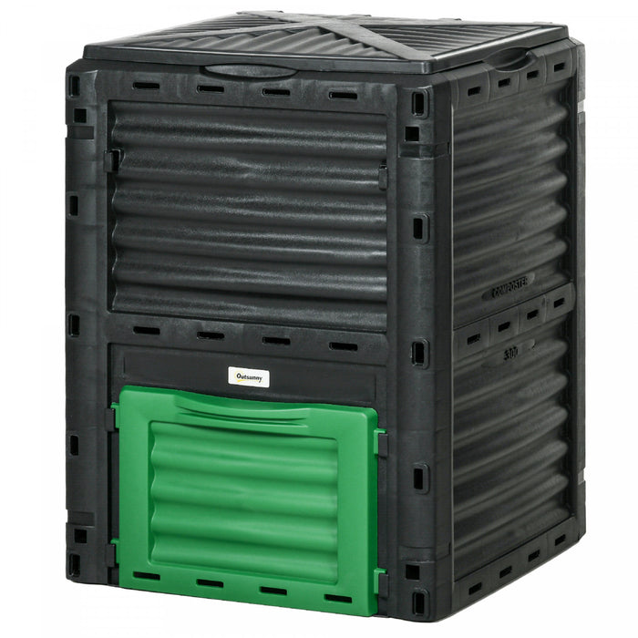 Outsunny Poubelle A Compost De Jardin, Conteneur A Compost De 80 Gallons