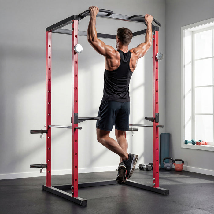 Cage de musculation Soozier, capacite de 450 kg avec hauteur reglable pour salle de sport a domicile