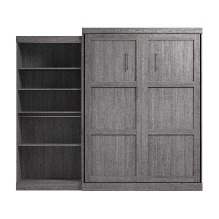 Grand lit escamotable Pur de Bestar de 101 po (L) avec organisateur de garde-robe - gris écorce