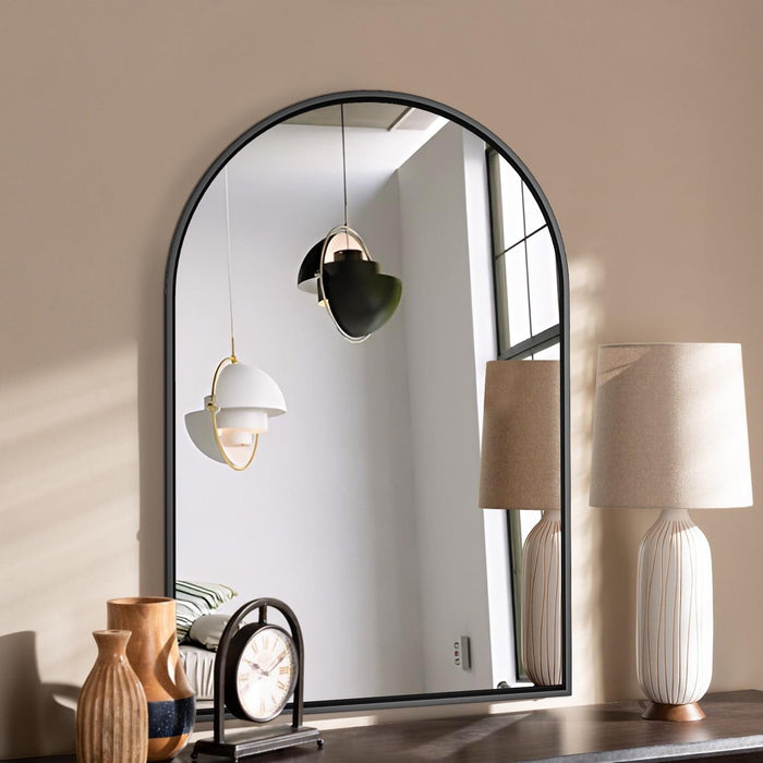 Miroir architectural Arcus 30 po x 40 po fabriqué à la main - noir