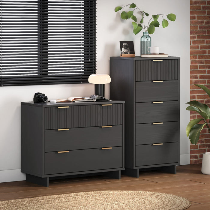 Ensemble de commode 2 pieces Granville Modern en gris charbon