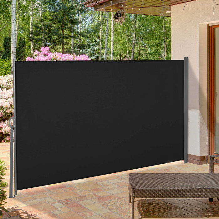 Outsunny Ecran De Confidentialite Pliant Pour Auvent Lateral 118 X 63, Noir