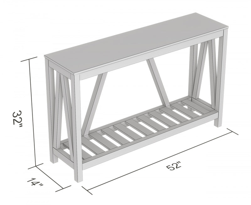 Console de 52 po avec 1 tablette - taupe foncé