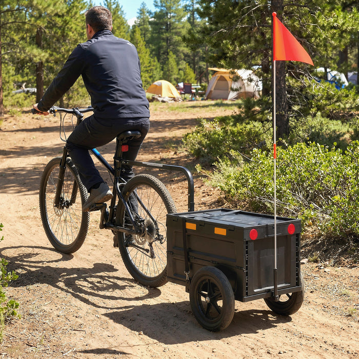 Remorque a velo Soozier, remorque de transport de 64,3 L avec boite pliable