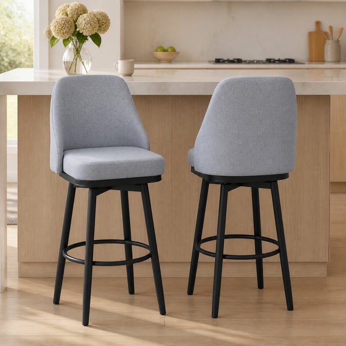 HOMCOM 2 Tabourets de Bar 360° Pivotants Pieds Gris