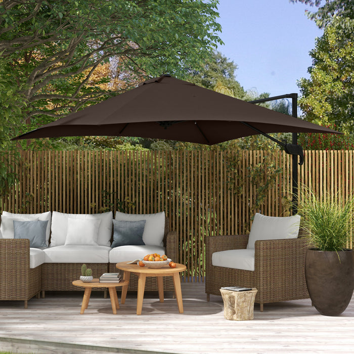 Outsunny Parasol En Porte-a-faux Carre De 10 Pi