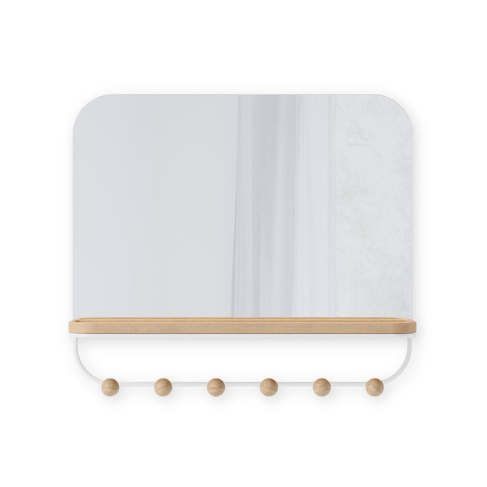 Miroir Estique de Umbra avec crochets - blanc