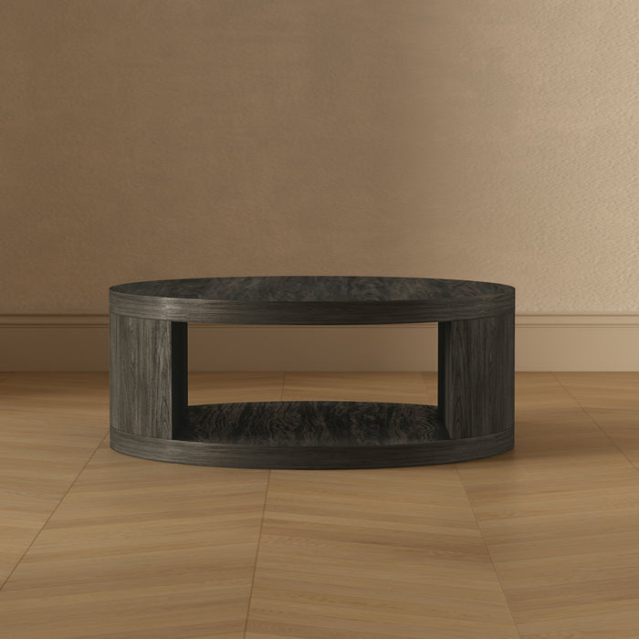 Table basse ronde contemporaine Alure 36\" en charbon