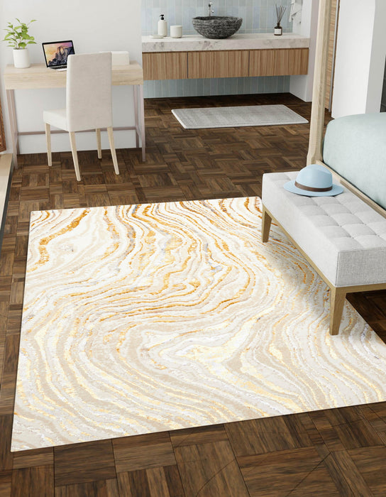 Tapis Contemporain/Moderne Clara 5'0\" x 8'0\" en Dore
